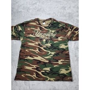 Yuengling Beer Camo Shirt‎ Mens Large Deer Skull Hunting All Over Print Outdoors